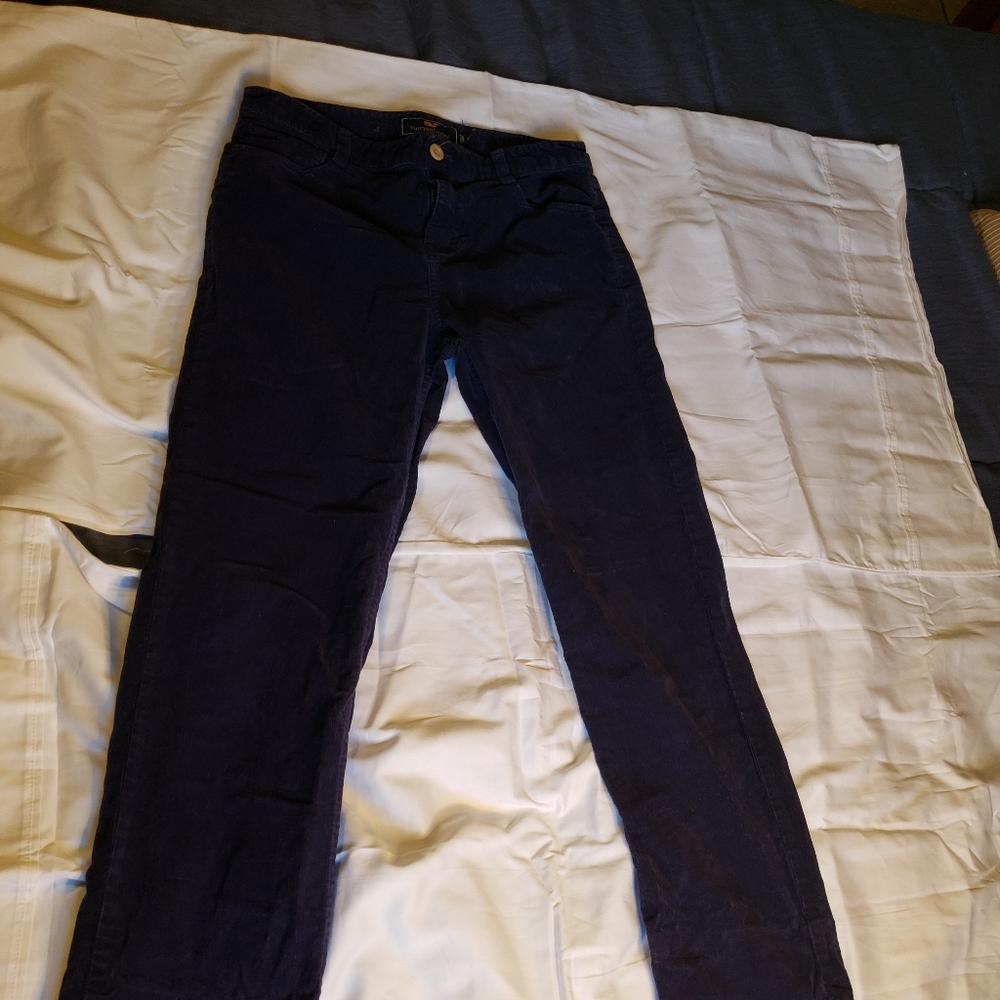Girls Vineyard Vines Blue Corduroy Pants Size 12